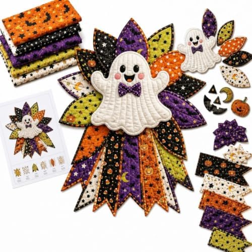 2026 New DIY Quilted Halloween Pumpkin Door Hanger Kit，#E by Unknown