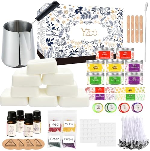 Complete Candle Making Kits for Adults Beginners, DIY Candle Making Supplies Include Soy Wax,Wax Melter,Scents,Dyes,Wicks,Wicks Sticker,Candle Tins & More-Full Candle Maker Set - Arts & Crafts Kits by Unknown