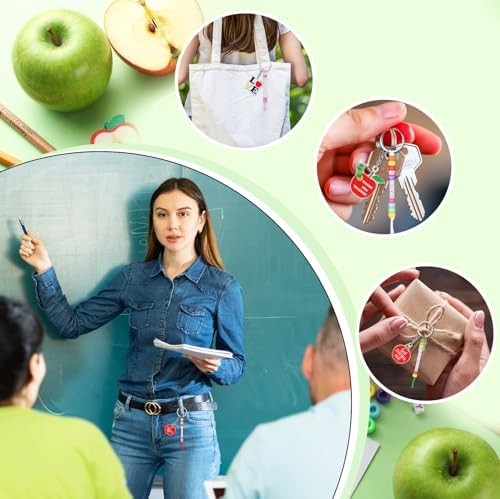 Suncalla 984 Pcs 24 Set Teacher Keychain Making Kit Teacher Charm Gifts - Image 6