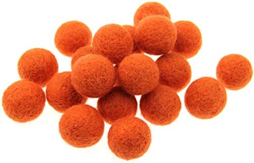 30mm Needle Wool Felt Balls Foam Filled Wool Felt Pom Pom Home Decor DIY (Orange) - Image 2