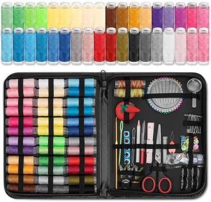 KEYHOT Sewing kit Basic,Needle and Thread Kit,Travel Small Sewing Machine Supplies for Adults Beginners Men, Home Travel Emergency Including Scissors Measure Tape Needle Threader (183pcs) by KEYHOT