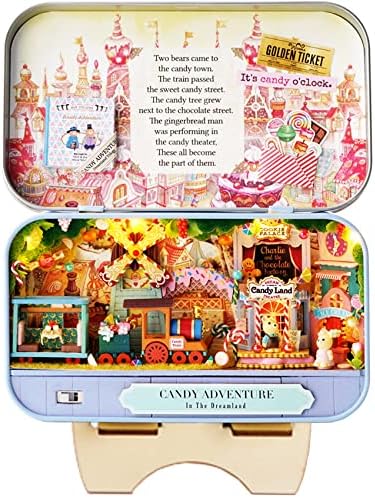 Spilay Dollhouse Miniature with Furniture,DIY Dollhouse Kit Mini Iron Box Theater,1:24 Scale Creative Room Best Birthday Gift for Adult Lover Girl Friend Birthday Gift (Q09) by SpilayDIYDollhouseMiniature