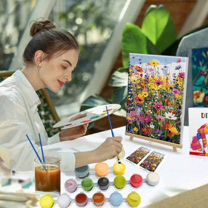 HeeBenor Framed Paint by Numbers Kit for Adults, Flowers, 8x12 Inch - Image 3
