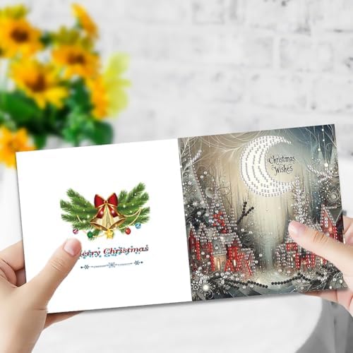 6pcs DIY Diamond Art Christmas Cards Kit with Envelopes & Tools-Diamond Dot Greeting Cards,Xmas 5D Rhinestones Painting for Adults,DIY Craft Family Friend Xmas Gifts(Christmas) - Image 6