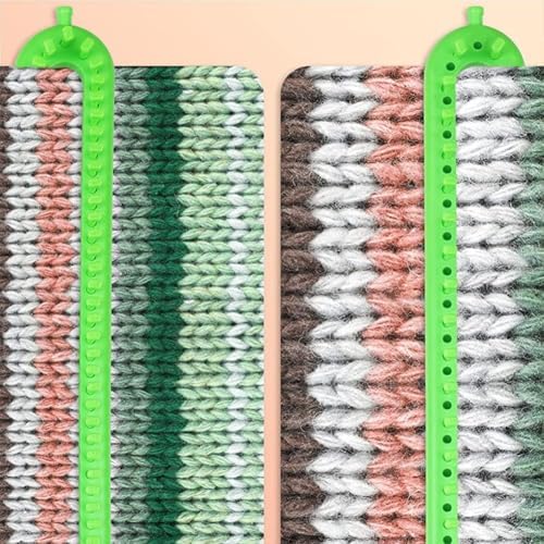 Katech 3 pcs Rectangle Knitting Looms Set Dense Pegs Loom Knitter Different Sizes Colorful Plastic Weaving Looms Set DIY Yarn Weaving Kits with a Crochet Hook and Needle (Color is Random) - Image 5