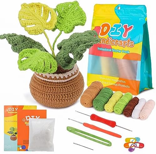 conokata Crochet Kit for Beginners Crafts for Adults and Kids Teen Girls Knitting Needles Yarn with Step-by-Step Video Tutorial Animal and Plant for Crochet Lovers （Bamboo） by conokata