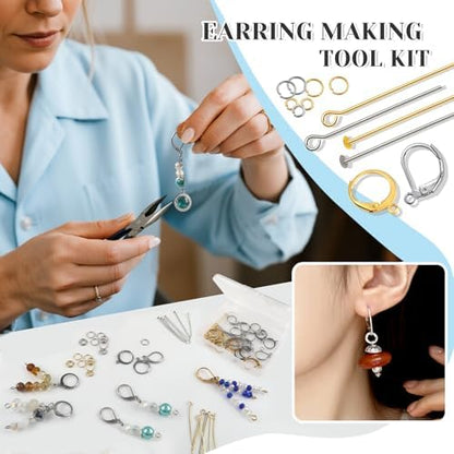 TOAOB 200pcs French Earring Hooks with Head Pins and Jump Rings - Image 6