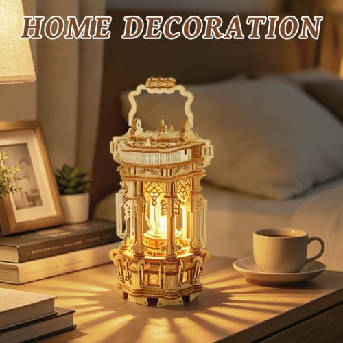 3D Wooden Puzzles for Adults, LED Light Lantern Building Model Kit - Image 5