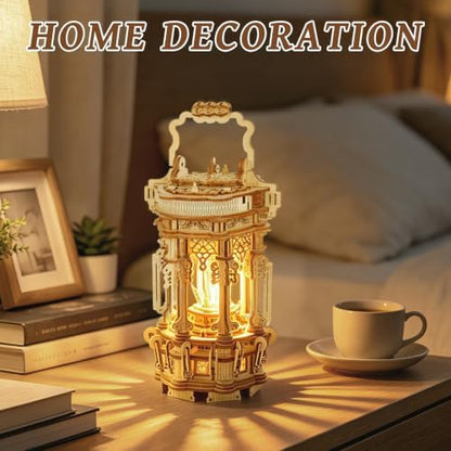 3D Wooden Puzzles for Adults, LED Light Lantern Building Model Kit - Image 5