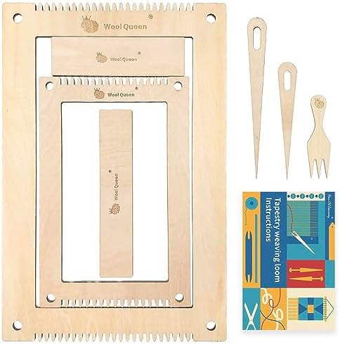 Hand U Journey Medium Rectangle Weaving Loom Kit, 2 Sizes with Tools by WoolQueen
