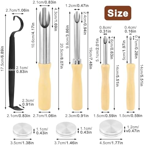 Versatile Pottery Trimming Tool Set, All-in-One Clay Sculpting Kit with Double-Ended Trimmer, 4 Pcs Hole Cutters & 3 Pcs Spinners, Stainless Steel Ceramic Tools - Image 2
