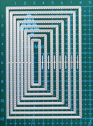 8Pcs Rectangle Cutting Dies Stencil DIY Scrapbook Album Paper Card Embossing Tool (Rectangle) - Image 6