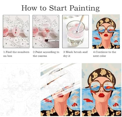 ZRIZQ Paint by Numbers Kit for Adults Beginner,Woman Face,16x20 - Image 5