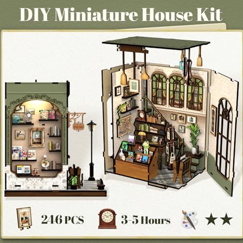 Fsolis Book Nook Kit – DIY Miniature House Gallery Bookstore - Image 3