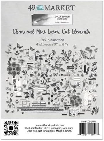 Color Swatch Charcoal Collection - Mini Laser Cut Elements by Unknown