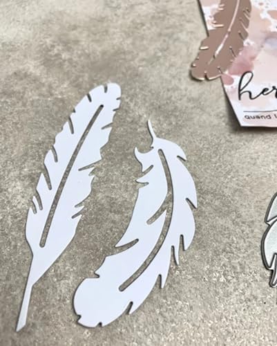 2pcs/Set Feather Frame Metal Die Cuts,Feather Frame Background Wedding Cutting Dies Cut Stencils for DIY Scrapbooking Album Embossing Paper Dies Card Making - Image 6