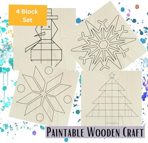6" Christmas Barn Quilt Kit Set 4 | Snowman, Pine Tree, Snowflake - Image 2