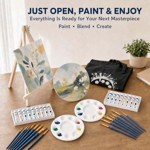Hdviai Sip and Paint Kit for Couples, 56-Piece Set with Easels and Canvas - Image 6
