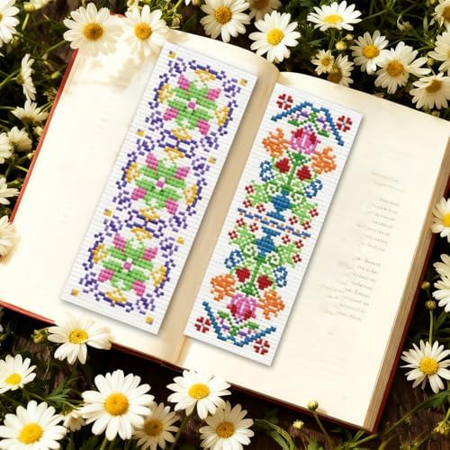 ORIGACH 6 Set Colorful Vyshyvanka Style Cross Stitch Bookmark Kit - Image 5