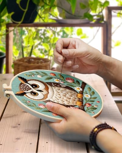 TINDTOP 5 Pack Embroidery Kit for Adult, Embroidery DIY Starter Kit, with Stamped Patterns, Hoop, Tools, Colorful Threads with Needles, Instructions - Image 4