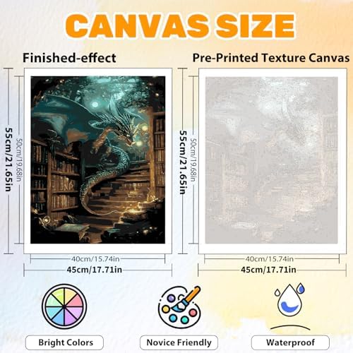 CRZMODE Dragon Paint by Numbers Kit for Adults, Dragon Paint by Numbers for Adults, Acrylic Painting Crafts for Home Decor Gift (16x20inch) - Image 4