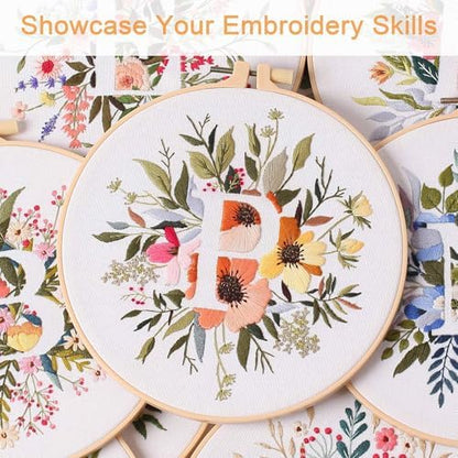 Harimau Letter Pattern P Embroidery Kit for Adult Beginners, Complete Starter Pack with 1 Hoop, Needles, Instruction Guide & Embroidery Stitch Video Tutorials - Image 7