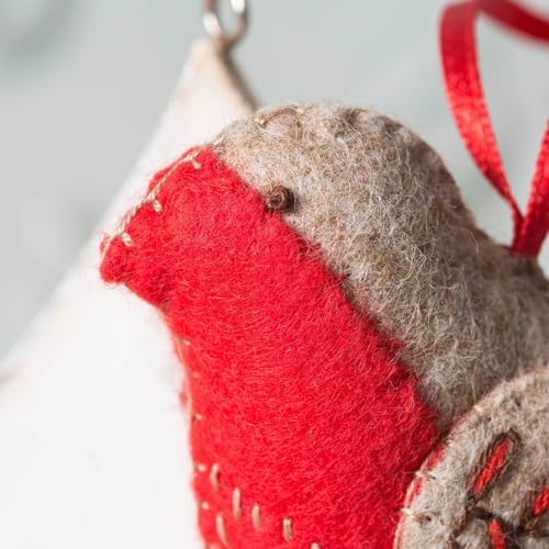 Wizardi Beginner Felt Craft Mini Kit for Adults - Embroidered Robin. Bird Felting Kit 7x9cm. Felting Tools. Wool Felting Supplies. Wool Felt. MKRBN1F Corinne Lapierre - Image 2