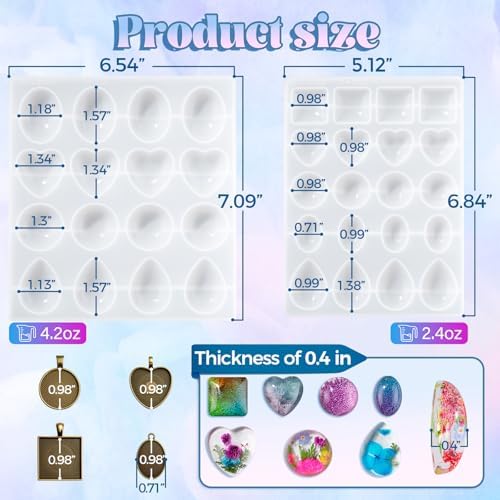 LET'S RESIN Cabochon Gems Resin Molds, 36-Cavity Jewelry Making Kit - Image 2