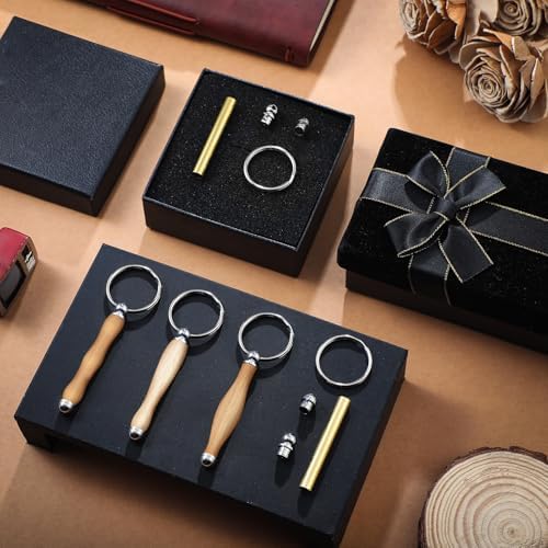 XunYee 12 Pcs WoodTurning Keychain Kit Woodturning Project Kit Wood Turning accessories Mandrel Woodturning keychain for Carpentry woodworker gift (Sliver) - Image 4