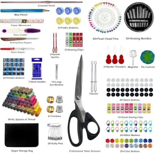305Pcs Sewing Kit for Adults, 56Color Thread Spools, Portable Needle and Thread Kit for Sewing, with Scissors and Accessories for Adults, Beginner, Home, Travel, Emergency Sewing Kits - Image 2