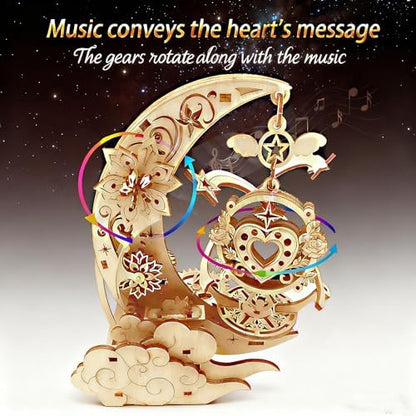 3D Wooden Puzzles for Adults Teens DIY Music Box Wood Model Kit Craft Kits - Image 3
