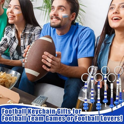 Landical 564 Pcs Football Keychain Making Kit DIY Name Bead Craft Blue - Image 4