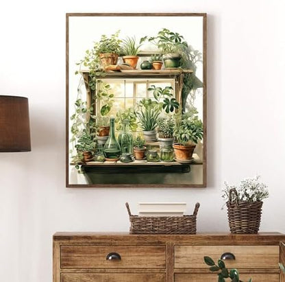 Yunruily Plant Paint by Number Adult-Bonsai Canvas Paint by Numbers for Adults,Green Plant Oil Painting by Numbers for Adults for Gifts and Home Wall Decor 16x20inch(with Gifts Box) - Image 7