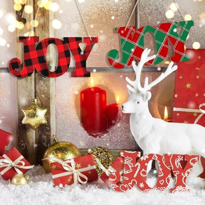 Large Christmas Wooden Ornaments to Paint 10Pcs, DIY Blank Unfinished Joy Wood Cutout Ornament for Crafts Hanging Decorations, Thanksgiving Wedding Birthday Party Decoration - Image 3
