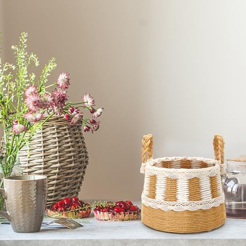 FREEBLOSS Macrame Cord Basket Weaving Craft Kit for Beginners DIY Storage Basket Storage Bins Basket Making Supplies for Adults Basket Weaving Kits for Adults - Image 4