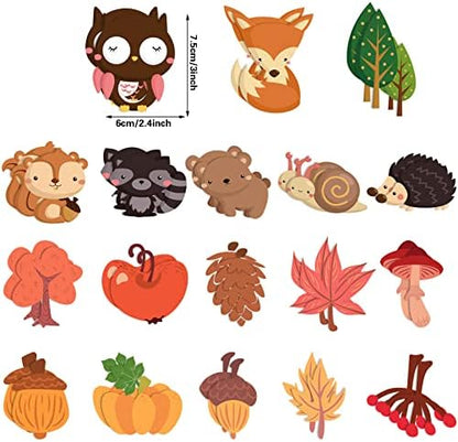 Tatuo 37 Pieces Fall Thanksgiving Felt Craft Kit DIY Turkey Pumpkin Felt Set with 36 Detachable Fall Maple Leaves Squirrel Pine Cones Corns Ornaments for Present DIY Craft(Delicate Style) - Image 3