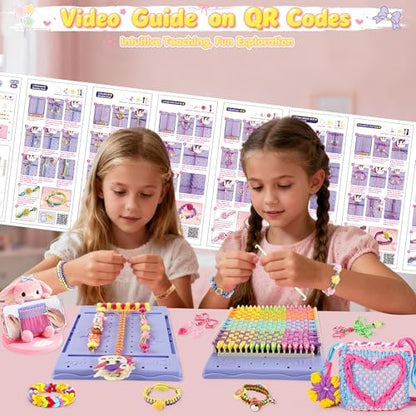 Nicella Weaving Loom Kit, Craft Kits for Kids, 400 PCS Friendship Bracelet Making Kit for Girls, Pot Holders Weaving, Age 6-12 Year Old Girls Gifts, Bracelet Coaster Bag Weaving Making kit - Image 5