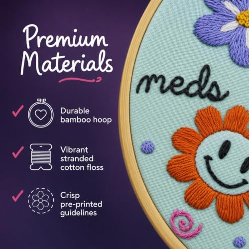 FUNATIC Give Us This Day Our Daily Meds Funny Embroidery Kit for Adults - Image 7