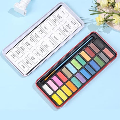 RGBMIX Watercolor Coloring Book for Adults Stress Relief Foldable Painting Pad with 24-Color Paint (Flower and Bird) - Image 4