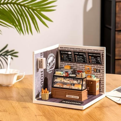 Rolife LED Building Blocks for Adults,1:24 Toy Building Sets,Model Building Kits,DIY Miniature Dollhouse Kits for Adults,Hobbies for Women Men (1.Golden Wheat Bakery) - Image 2