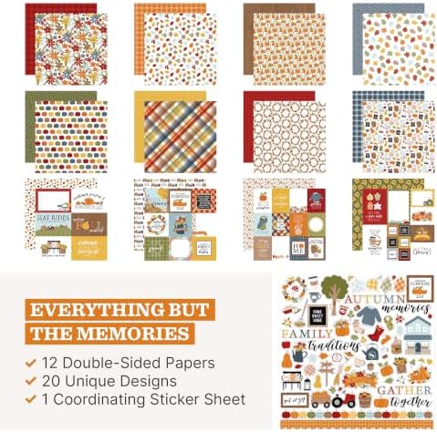 Echo Park Fall Collection Kit, Scrapbook Paper & Sticker Set - Image 2