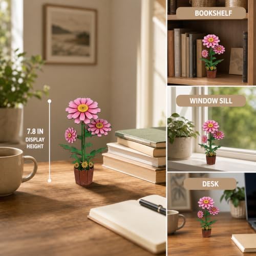 Evankin 3D Wooden Flower Daisy Puzzle Kit, DIY Bouquet Model - Image 5