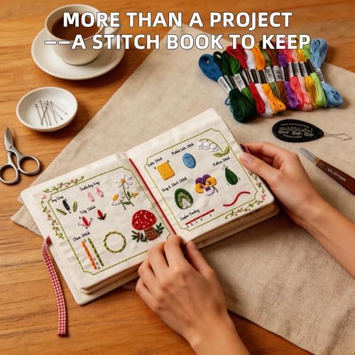 Herdiese Embroidery Stitch Book Kit for Beginners with 32 Stitches - Image 4