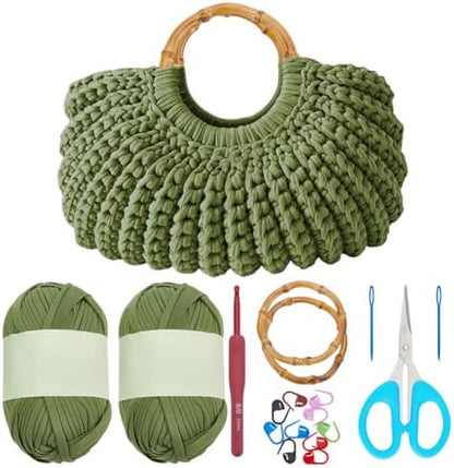 BEUNITONE Crochet Bag Kit for Adults Crochet Bag with Step-by-Step Video Tutorials Crochet Kit for Beginners Complete Crochet Supplies to Make a Bag DIY Crochet bags for Crocheting Lovers Crochet Gift by BEUNITONE