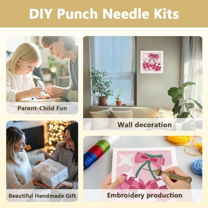 DOODLREAM Cherry Disco Ball DIY Punch Needle Embroidery Kit for Beginner - Image 4