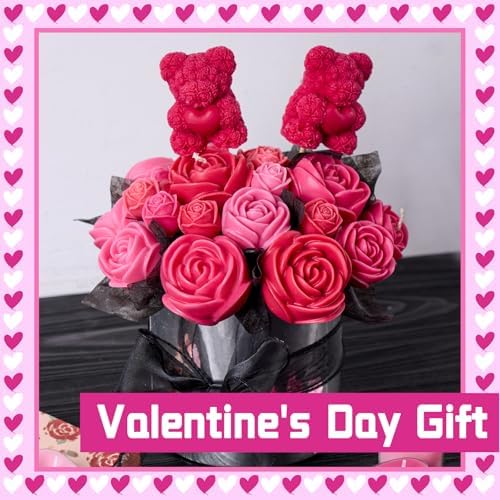 Rose Candle Making Kit with Round Gift Box,DIY Soy Wax Kit (Silvery) - Image 4