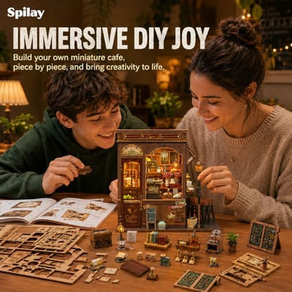 Spilay Book Nook Kit for Adults, Morning Mist Cafe DIY Miniature House Kit - Image 5