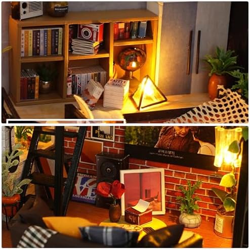 Miniature House Kit, DIY Dollhouse Kit with Dust Cover for Adults - Image 5