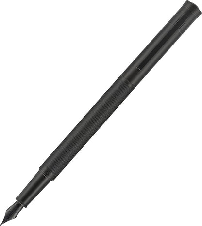Black Forest Fountain Pen Fine Nib, Ink Cartridge Not Included, Classic Design with Converter and Metal Pen Case Set