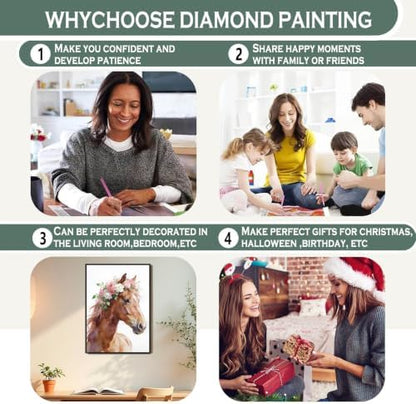 sdfkmlcdl Western Cowgirl Diamond Art Kits for Adults, Aesthetic Coquette Floral Pink Boots Horse Full Drill Diamond Painting Kits for Adults Beginners 4 Pack, 12x16 Inch - Image 7
